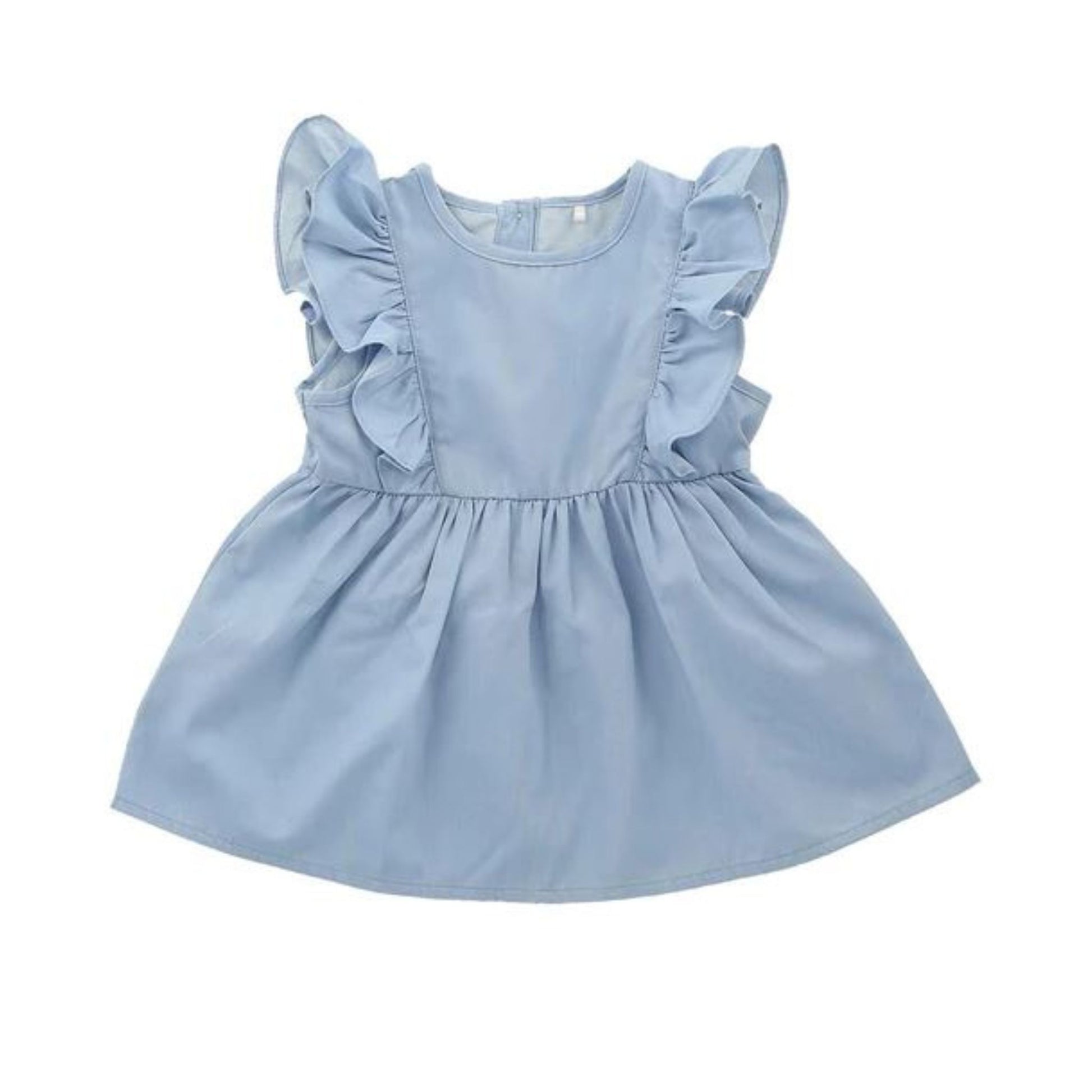 Chambray Blue Frill Baby Dress