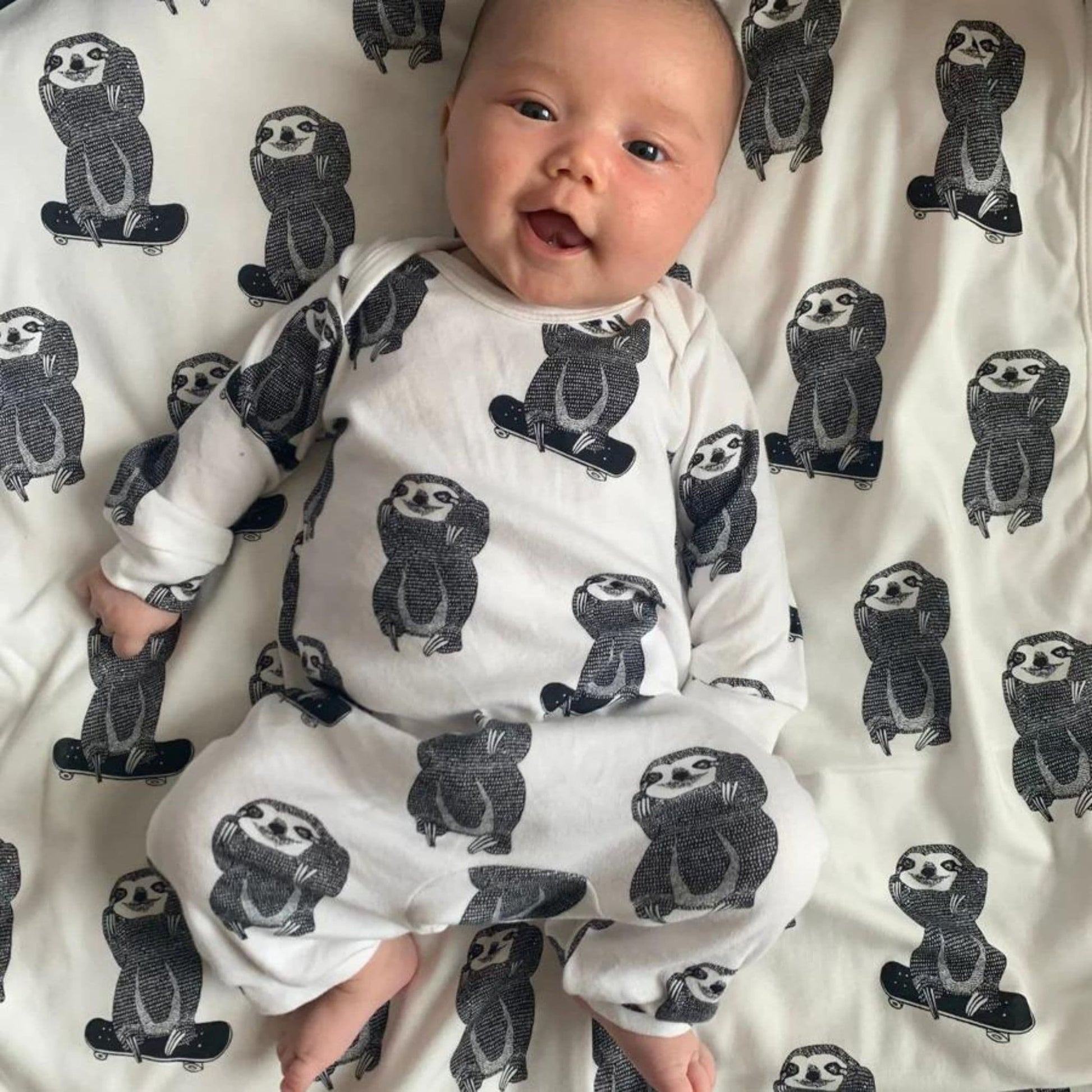 Sloth Romper Modelled