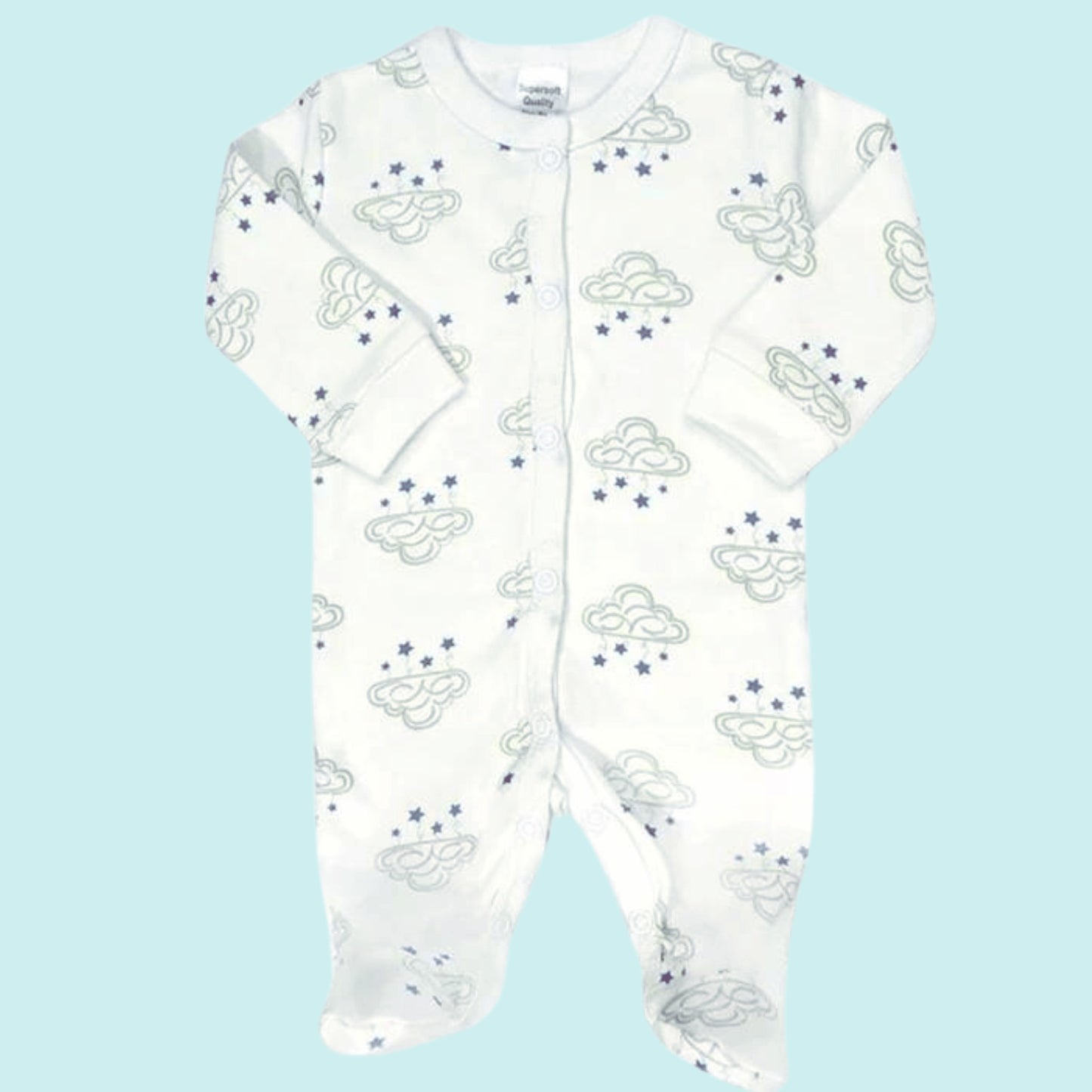 Tiny Baby Sleepsuit Grey Cloud